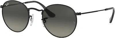 Pre-owned Ray Ban Ray-ban Rb3447n Round Flat Lens Sunglasses, Black Light Grey Gradient, 53 Mm. In Gray