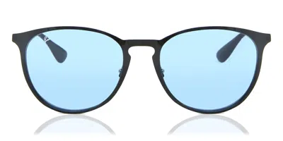 Ray Ban Rb3539 Erika Metallo 002/q2 Occhiali Da Sole Neri Per Donna In Blue