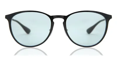 Ray Ban Rb3539 Erika Metallo 002/q5 Occhiali Da Sole Neri Per Donna In Blue