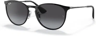 Pre-owned Ray Ban Ray-ban Rb3539 Erika Metal Round, Black Light Grey Gradient Dark Grey, 54 Mm In Gray