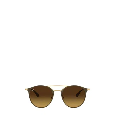 Ray Ban Ray-ban Rb3546 Round Frame Sunglasses In Brown