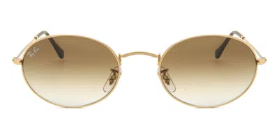 Ray Ban Rb3547 Oval 001/51 Men's Sunglasses Gold Size 54