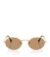 Ray Ban Rb3547 Oval Metal Sunglasses In Gold