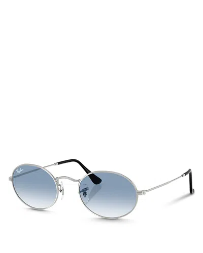 Ray Ban Ray-ban Rb3547 Oval Oval Sunglasses, 51mm In Silver