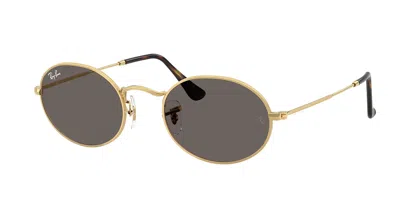 Ray Ban Rb3547n Oval 001/b1 Men's Sunglasses Gold Size 51 In Gray
