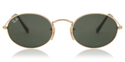 Ray Ban Rb3547n Oval Flat Lenses 001 Men's Sunglasses Gold Size 48