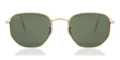 Ray Ban Rb3548 Hexagonal 919631 Occhiali Da Sole Oro Per Uomo In Multi
