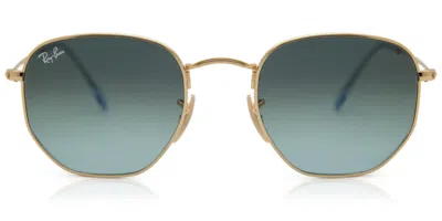 Ray Ban Rb3548n Hexagonal Metal Flat Lenses 91233m Men's Sunglasses Gold Size 48
