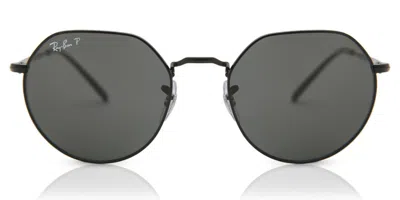 Ray Ban Rb3565 Jack Polarized 002/48 Occhiali Da Sole Neri Per Uomo In Gray