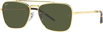 Pre-owned Ray Ban Ray-ban Rb3636 Caravan Square Sunglasses, Legend Gold Green, 58 Mm