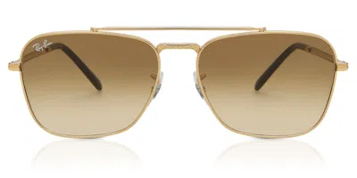 Ray Ban Rb3636 New Caravan 001/51 Men's Sunglasses Gold Size 58 In Pattern