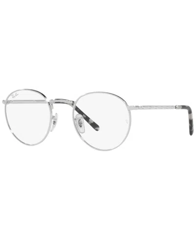 Ray Ban Rb3637v New Round Unisex Phantos Eyeglasses In Silver Tone