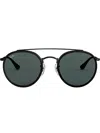 Ray Ban Rb3647 Round Double-bridge Sunglasses In Black