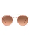 Ray Ban Rb3647n Round-frame Sunglasses In Rosa
