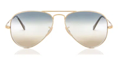Ray Ban Rb3689 Aviator Metallo Ii 001/gd Occhiali Da Sole Oro Per Uomo In Gold
