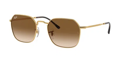 Ray Ban Rb3694 Jim 001/51 Men's Sunglasses Gold Size 53 In Gray