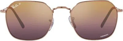 Pre-owned Ray Ban Ray-ban Rb3694 Jim Square Sunglasses, Rose Gold Red Mirrored Polarized, 53 Mm
