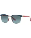 Ray Ban Rb3698m Scuderia Ferrari Collection Sunglasses Red Frame Grey Lenses 53-20 In Blue On Gunmetal