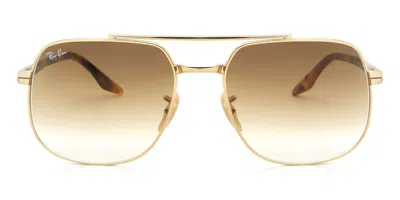 Ray Ban Rb3699 001/51 Men's Sunglasses Gold Size 56 In Brown