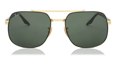 Ray Ban Rb3699 900031 Men's Sunglasses Gold Size 56 In Green