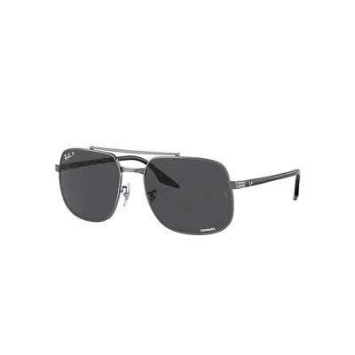 RAY BAN RB3699 SONNENBRILLEN SCHWARZ FASSUNG GRAU GLAS POLARISIERT 59-18