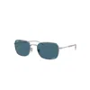 Ray Ban Sunglasses Unisex Rb3706 - Silver Frame Blue Lenses Polarized 54-20 In Silver