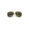 Ray Ban Rb3712d Sunglasses Arista Gold Frame Green Lenses Polarized 62-14 In Arista Gold