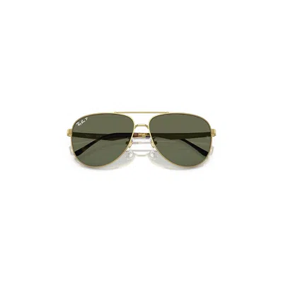 Ray Ban Rb3712d Sunglasses Arista Gold Frame Green Lenses Polarized 62-14