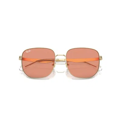 Ray Ban Rb3713d Sunglasses Pale Gold Frame Orange Lenses 57-18