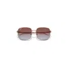 Ray Ban Rb3713d Sunglasses Rose Gold Frame Violet Lenses 57-18 In Rose Gold