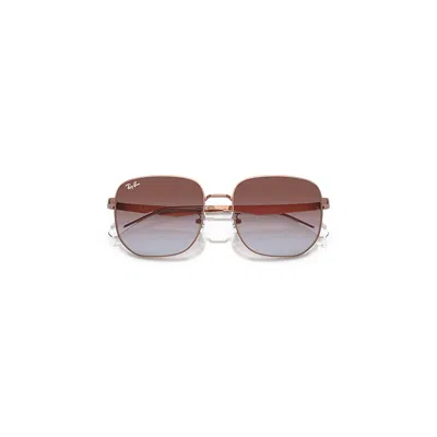 Ray Ban Rb3713d Sunglasses Rose Gold Frame Violet Lenses 57-18