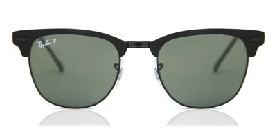 Ray Ban Rb3716 Clubmaster Metallo Polarized 186/58 Occhiali Da Sole Neri Per Uomo In Multi