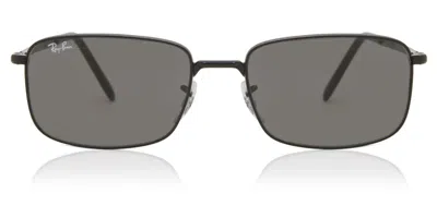 Ray Ban Rb3717 Asian Fit 002/b1 Men's Sunglasses Black Size 57 In Gray