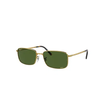 Ray Ban Rb3717 Sunglasses Gold Frame Green Lenses Polarized 60-18