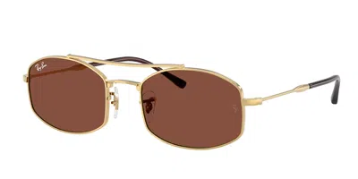 Ray Ban Rb3719 001/c5 Occhiali Da Sole Oro Per Uomo In Gold
