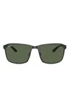 Ray Ban Rb3721 Rectangle-frame Sunglasses In Black