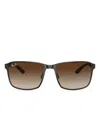 Ray Ban Rb3721 Square-frame Sunglasses In Brown