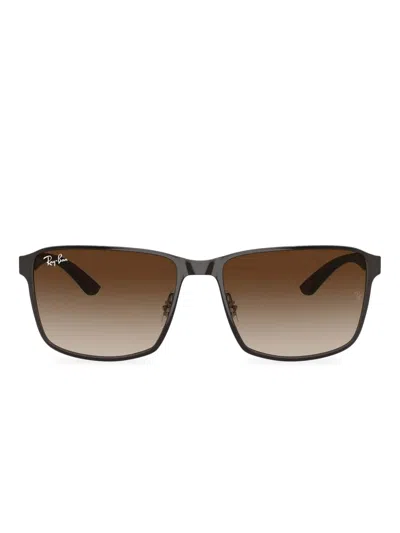 Ray Ban Rb3721 Square-frame Sunglasses In Brown