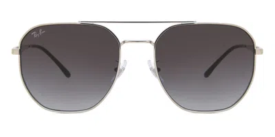 Ray Ban Rb3724d Asian Fit 003/8g Men's Sunglasses Silver Size 59 In Brown