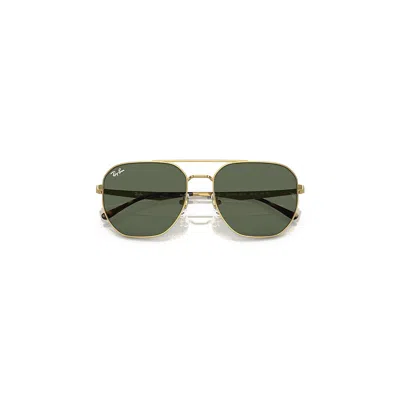 Ray Ban Rb3724d Sunglasses Arista Gold Frame Green Lenses 59-18