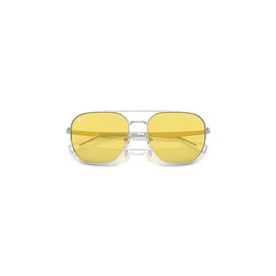 Ray Ban Rb3724d Sunglasses Silver Frame Yellow Lenses 59-18