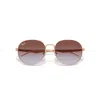 Ray Ban Rb3727d Sunglasses Rose Gold Frame Blue Lenses 57-19 In Rose Gold