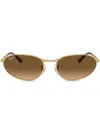Ray Ban Rb3734 Sunglasses Gold Frame Brown Lenses Polarized 56-18 In Gold
