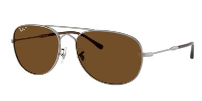 Ray Ban Rb3735 Bain Bridge Polarized 004/57 Occhiali Da Sole Gunmetal Per Uomo In Gray