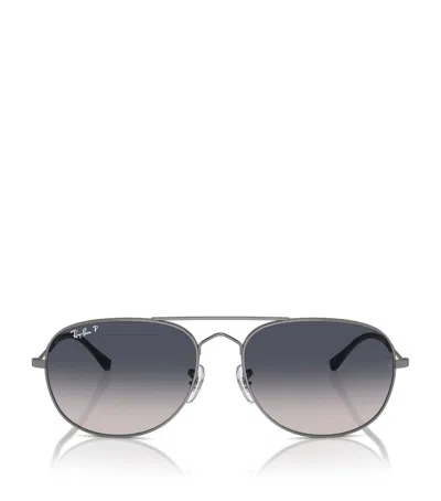 Ray Ban Bain Bridge Sunglasses Gunmetal Frame Blue Lenses Polarized 60-17