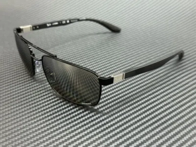 Pre-owned Ray Ban Rb3737ch 002 5j Black Grey Gradient Polarized Unisex 60 Mm Sunglasses In Gray