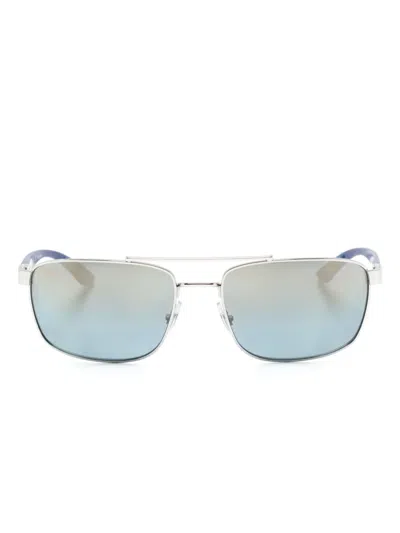 Ray Ban Rb3737ch Rectangle-frame Sunglasses In Blue