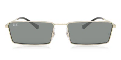 Ray Ban Rb3741 Emy 92136v Men's Sunglasses Gold Size 56 In Gray