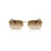 Ray Ban Rb3746 Sunglasses Arista Gold Frame Brown Lenses 59-20 In Arista Gold