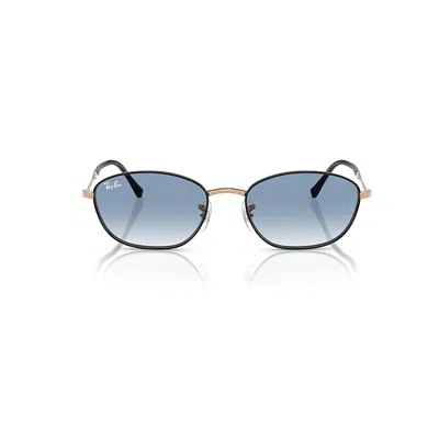 RAY BAN SUNGLASSES WOMAN RB3749 - ROSE GOLD FRAME BLUE LENSES 58-18